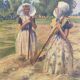 Oil on canvas by Geffroy women at the harvest early 20th century