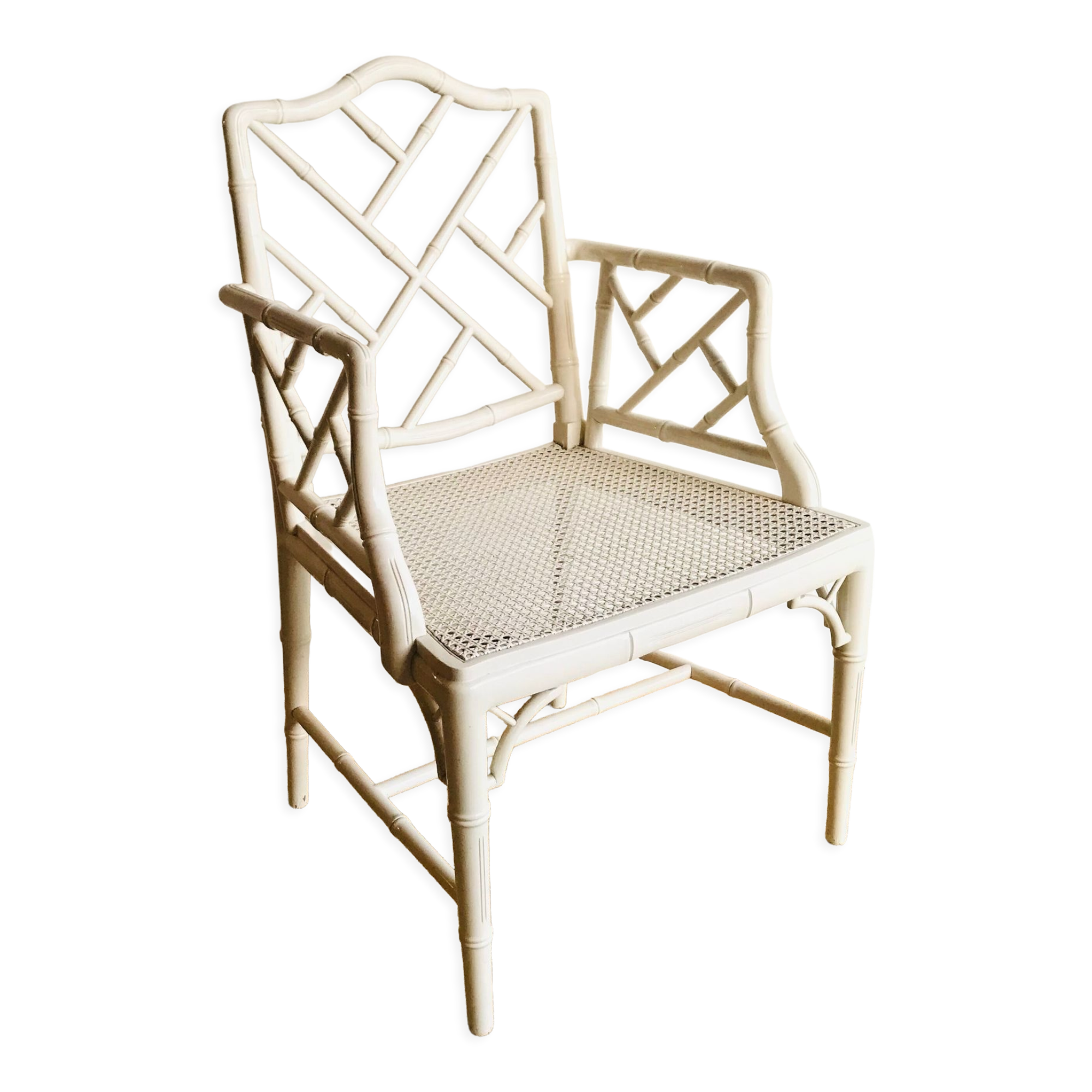 Armrest chair faux bamboo