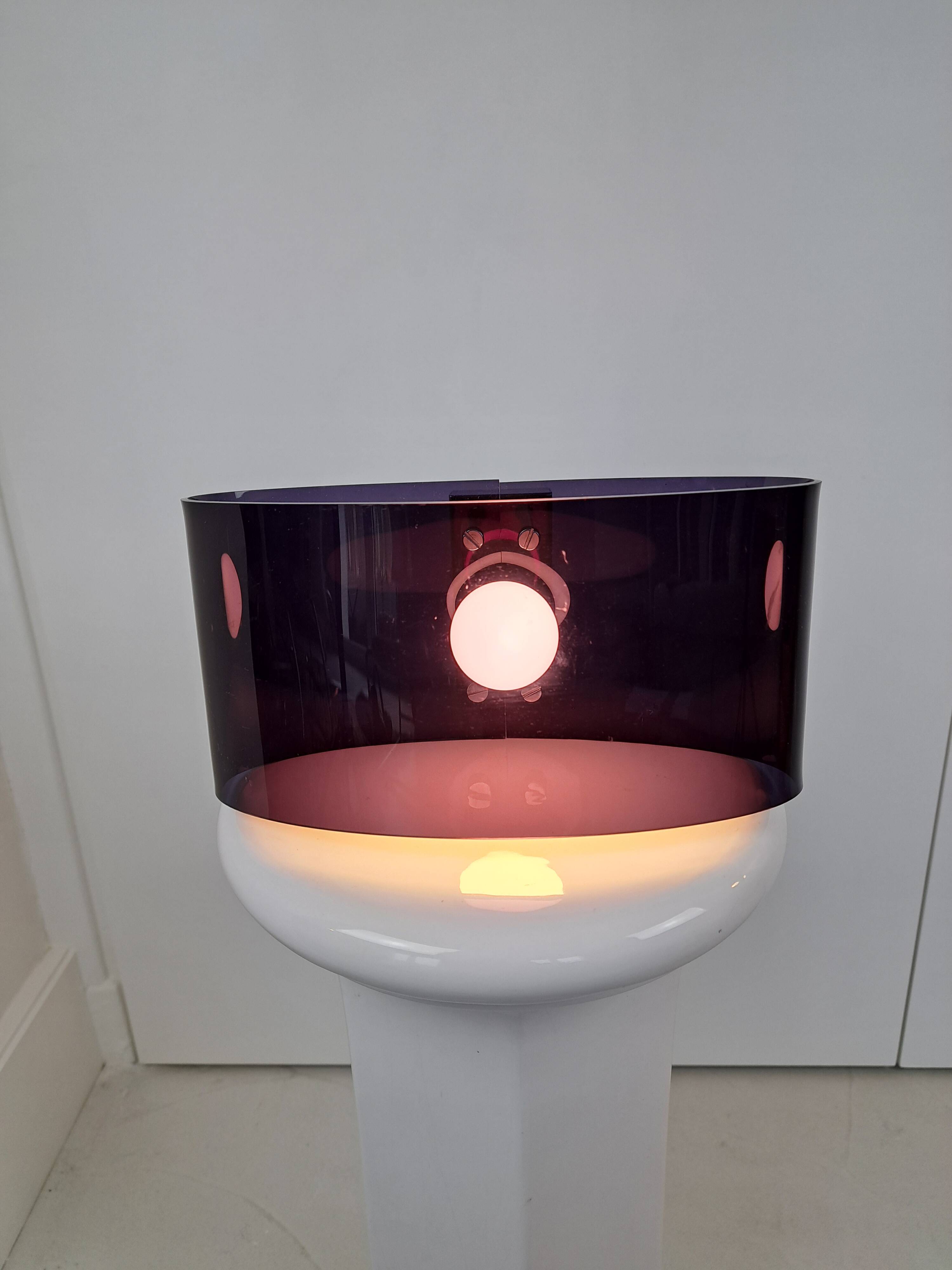 Pair of smoked plexiglass wall lights