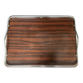Vintage service tray in Formica and stainless steel