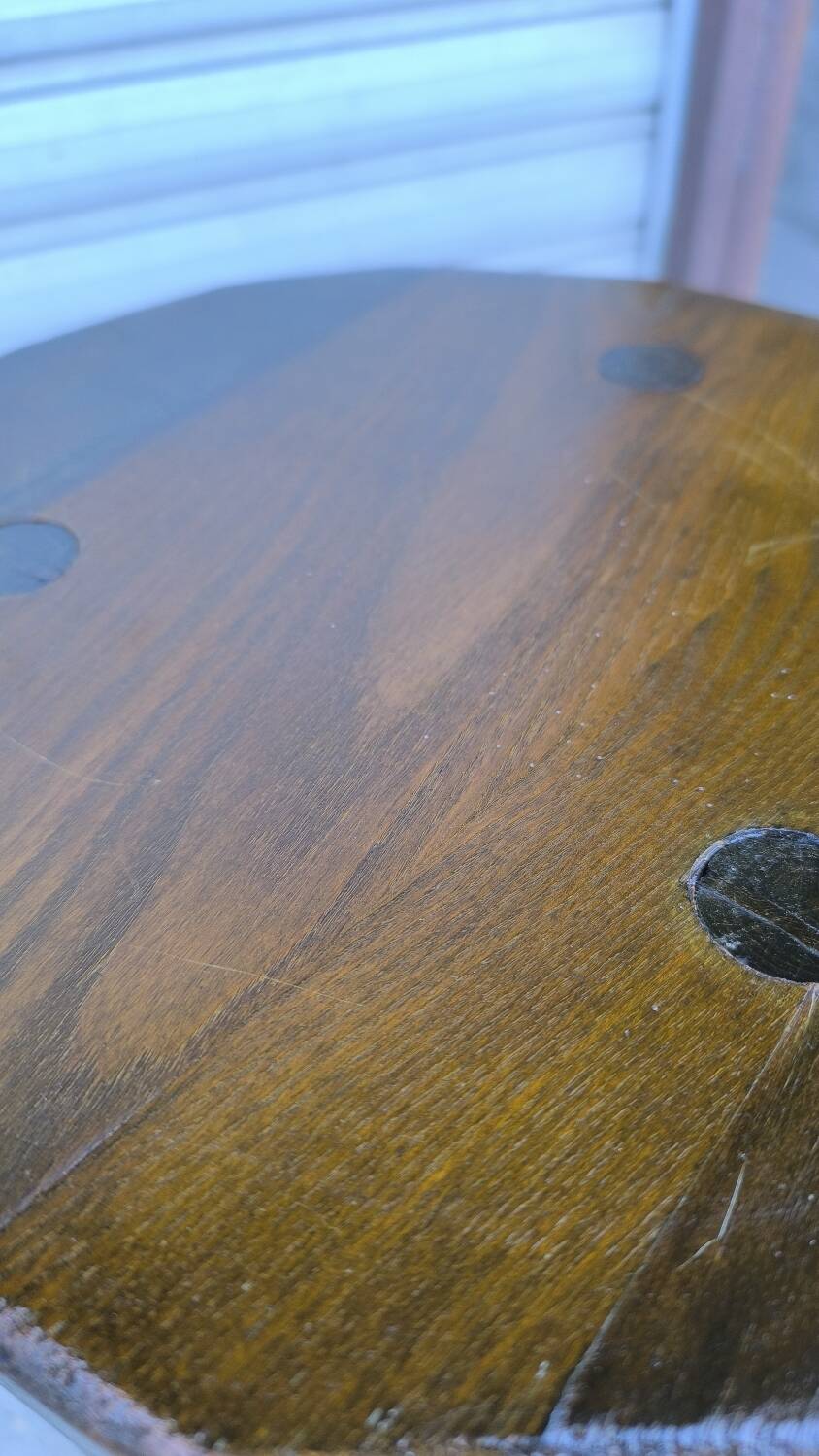 Sellette brutaliste en orme 1960