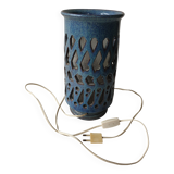 Lampe en céramique bleue Signée Emile Masson (Vallauris)