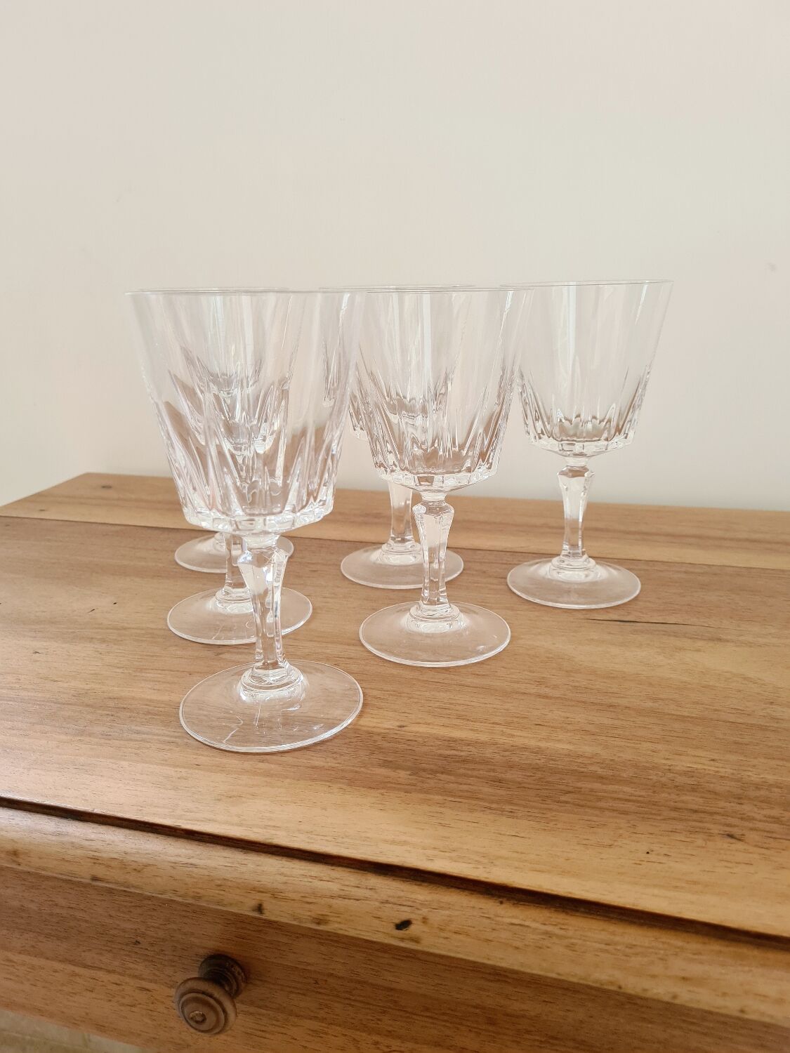 Crystal water glasses from Arques
