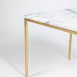 Pair of marble and gilt bronze end tables. 1970s.