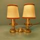 Table lamp with two fires on terrace - years 1950/60 - bronze