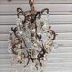 Rare old chandelier / lantern in patinated bronze, Louis XV style / working condition