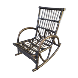Rocking-chair en rotin noir