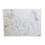 Lithograph Pablo Picasso Drawings by Vallauris plate XIV 1954