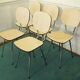 Set of 5 chairs in formica "tublac" print white birch wood