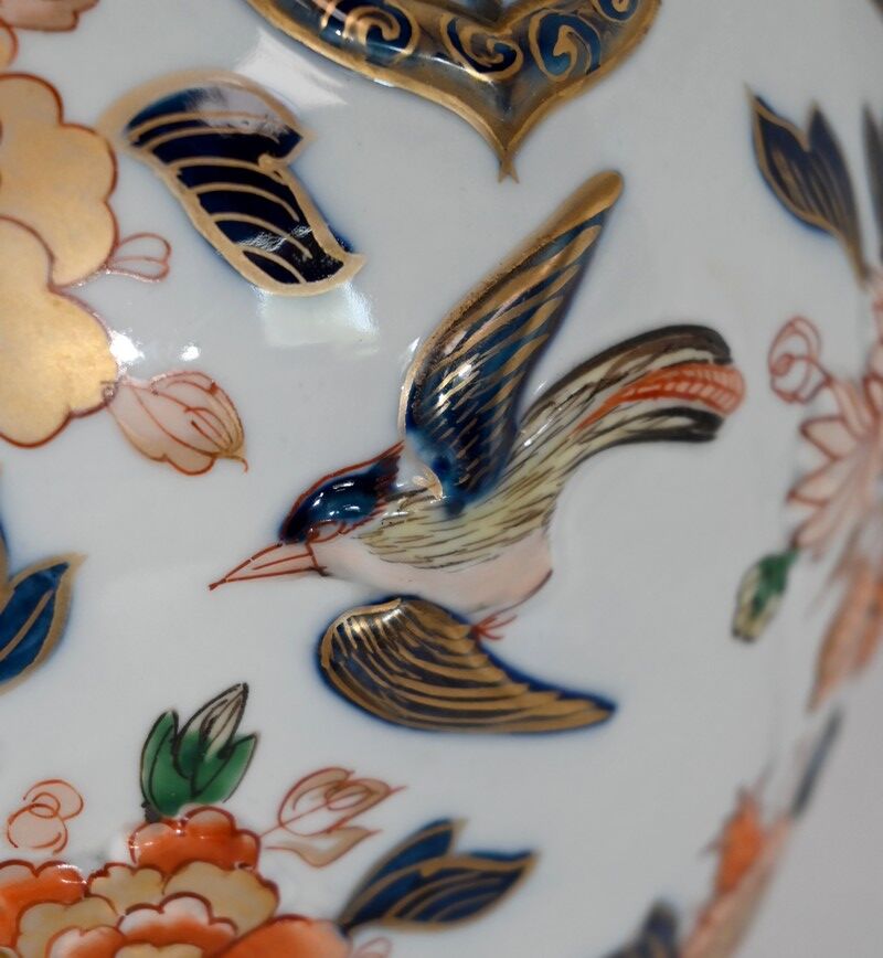 Vase with Imari decoration, signed H. Gibot - 1943