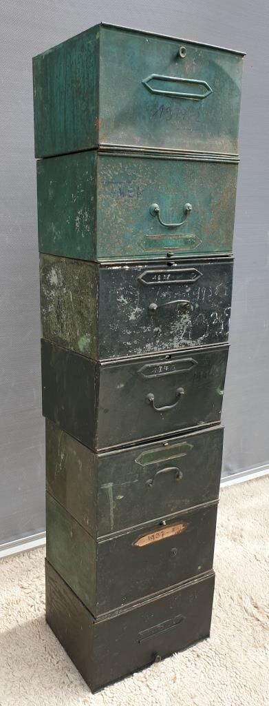 Lot 7 metal cartonniers 1920 André Labbé