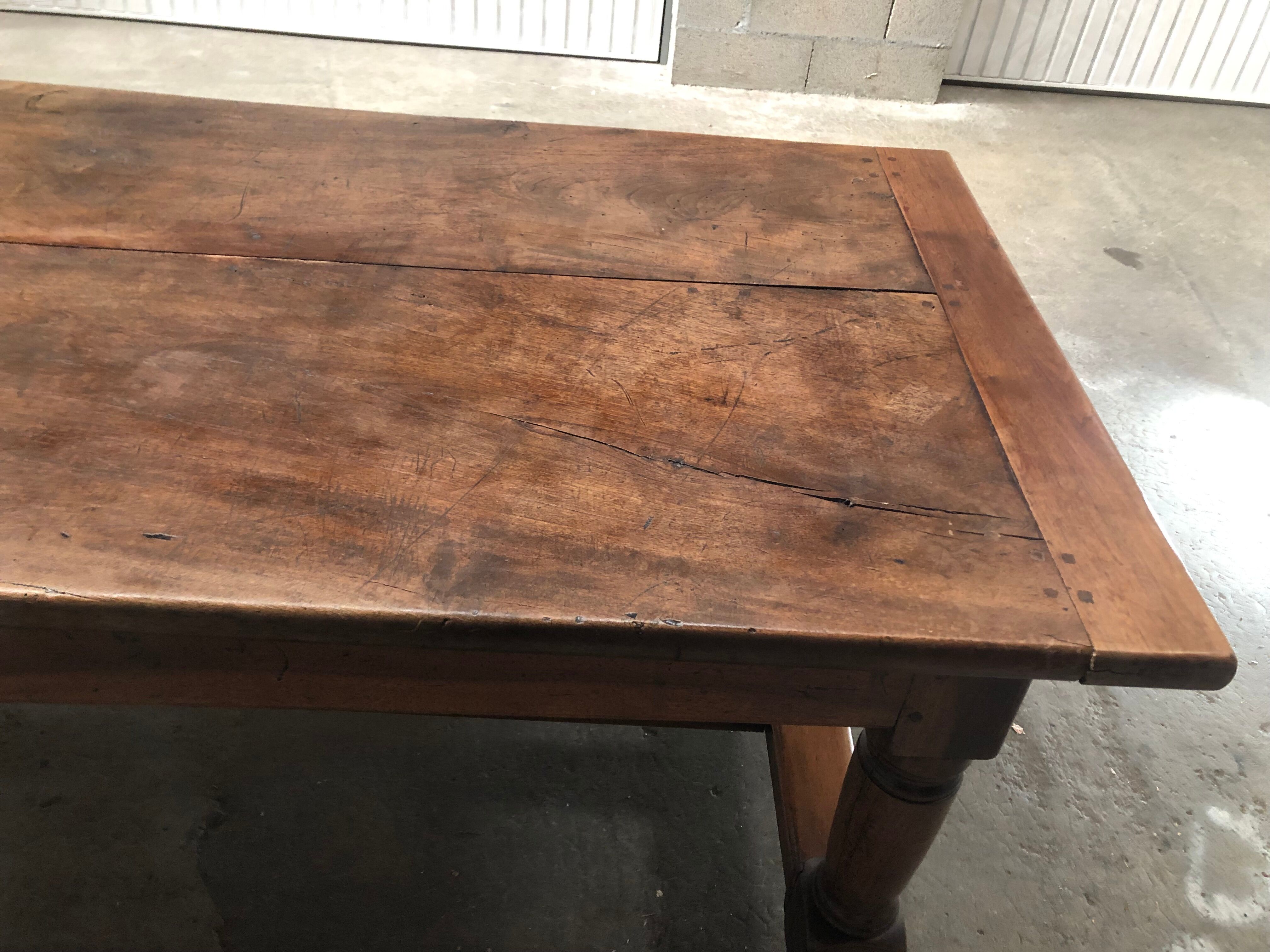 large old walnut farmhouse table