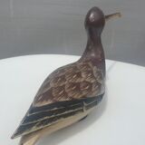 Carved painted wooden curlew