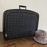 Tartan check suitcase