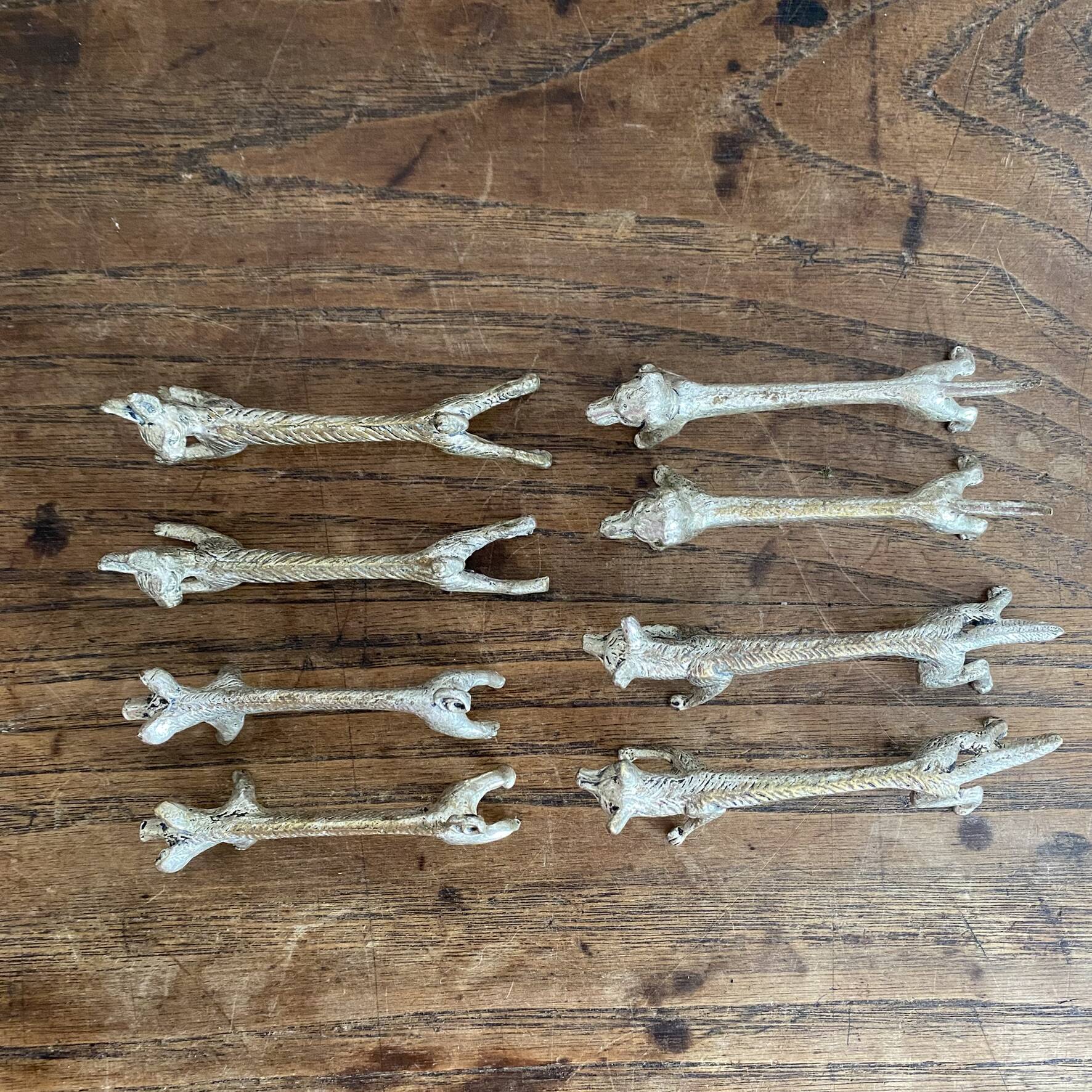 Set of 8 antique silver-plated knife rests Animals