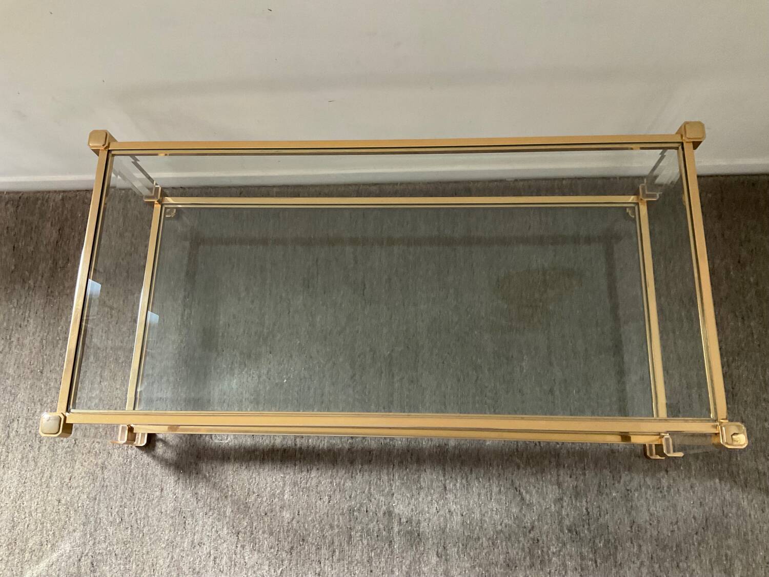 Vintage lucite and brass coffee table from the 70s