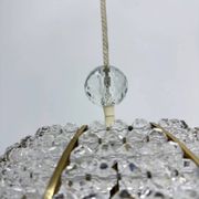 Brass & acrylic ball hanging lamp pendant by Emil Stejnar, 1950s