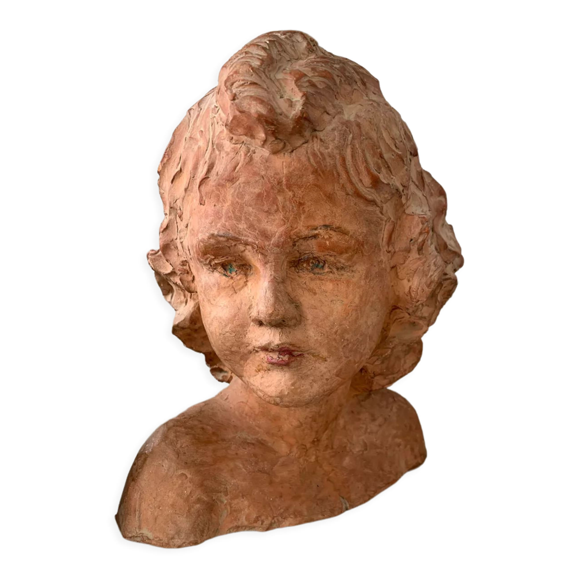 Buste en terre cuite d’une Enfant