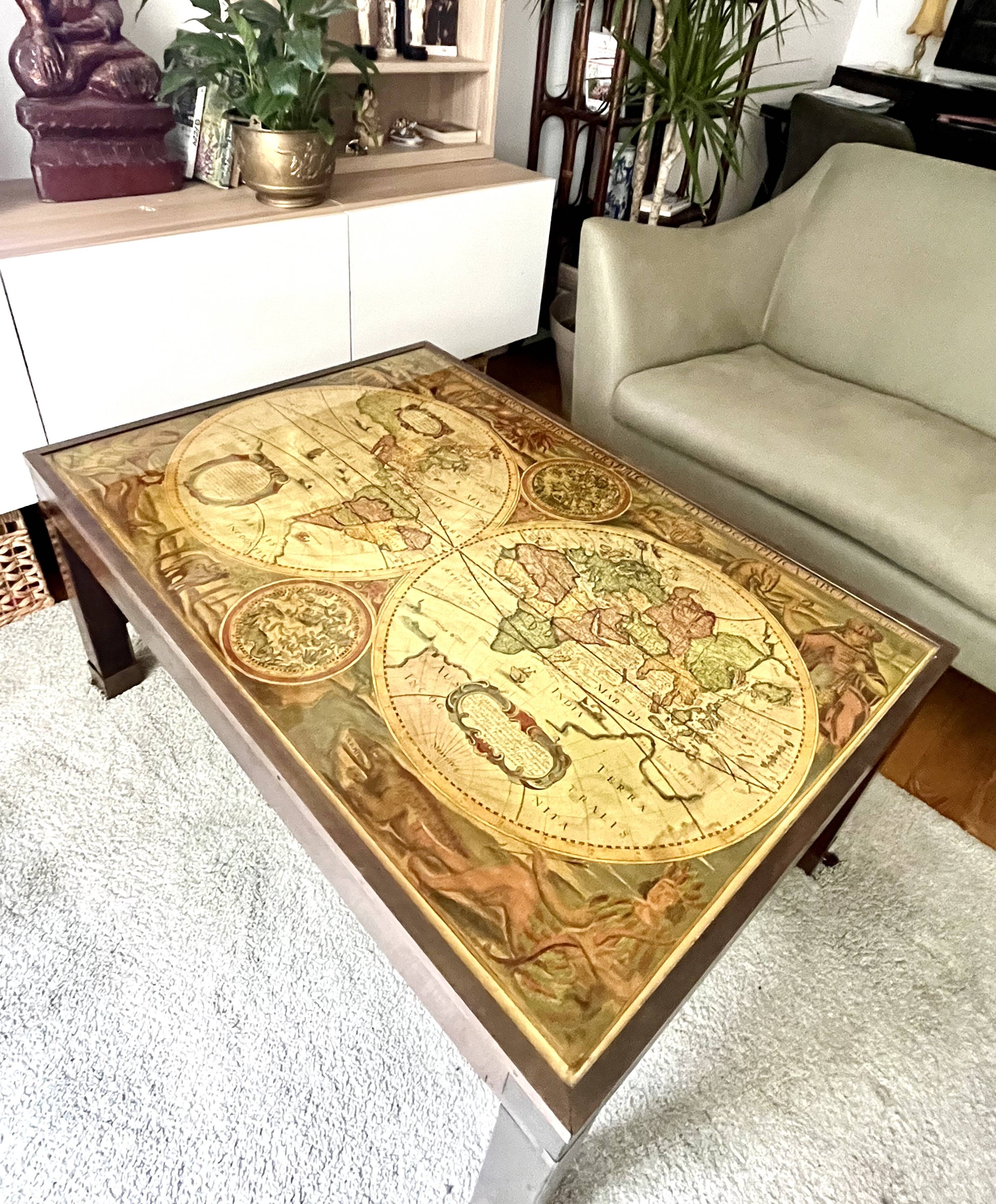 World Map Table - Vintage Map