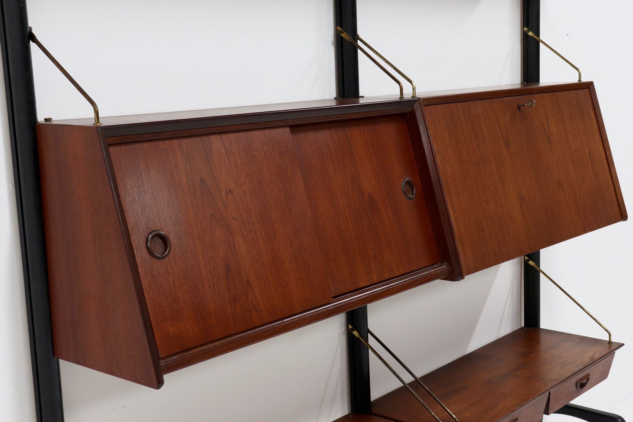 Teak Wall Unit by Louis van Teeffelen for WeBe 1950's