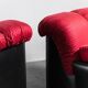 Paire de fauteuils tissu leonessa cuir 70s vintage