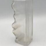 Vase in thick glass with frosted effect stamped by claus josef riedel