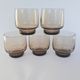 Set of 5 vintage 70s smoked glass water glass
