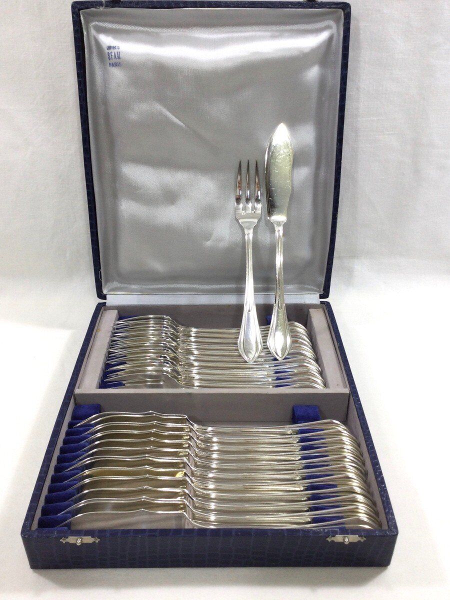 Sfam - 12 Art Deco Fish Cutlery