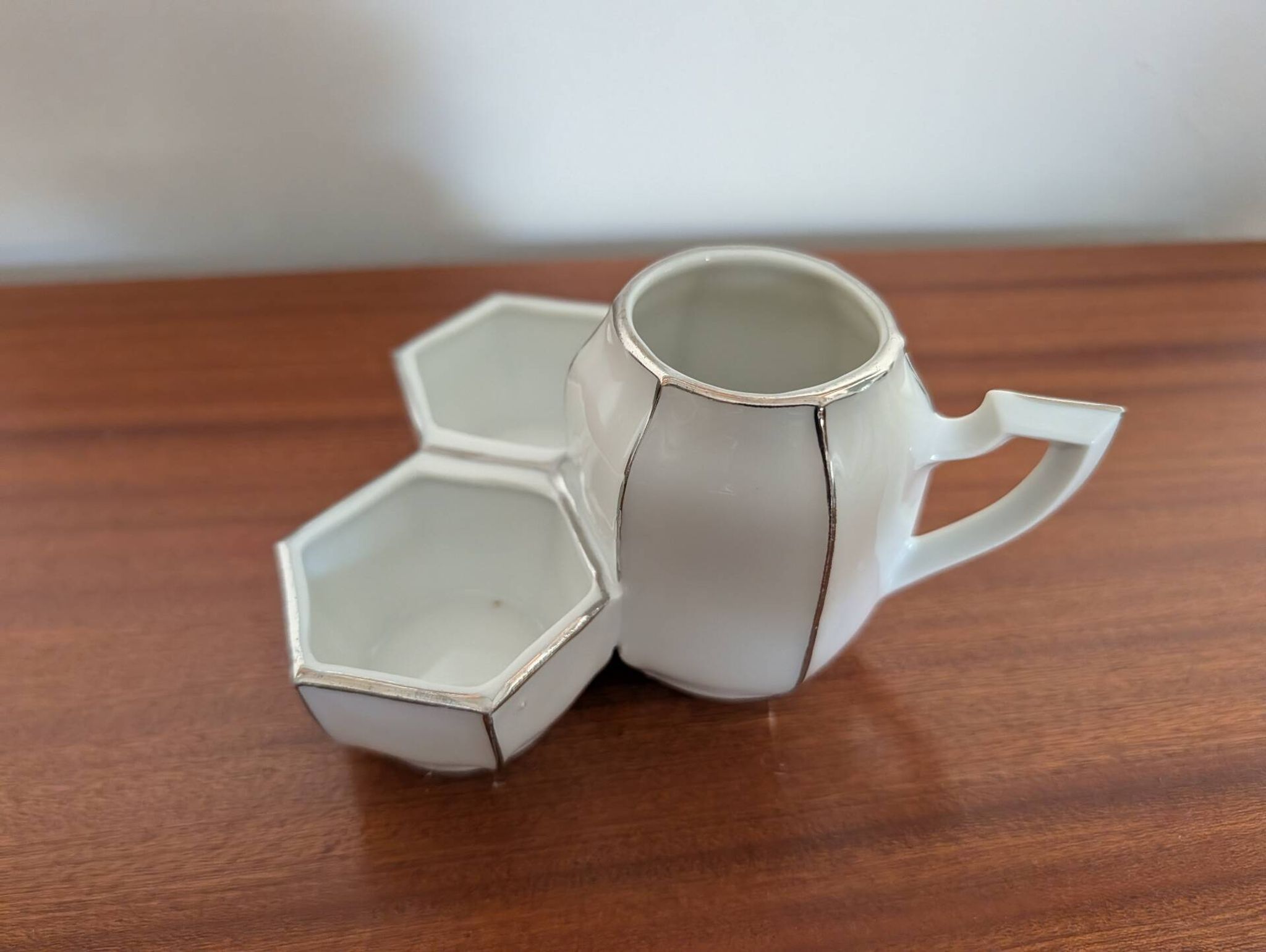 Art Deco condiment holder MS France in porcelain – 1930s
