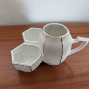 Art Deco condiment holder MS France in porcelain – 1930s