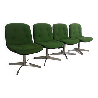 4 swivel chairs by Randall Buck for Steelcase Stafor vintage