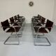 Lot 8 chaises tubulaires cuir métal design bauhaus années 70 vintage