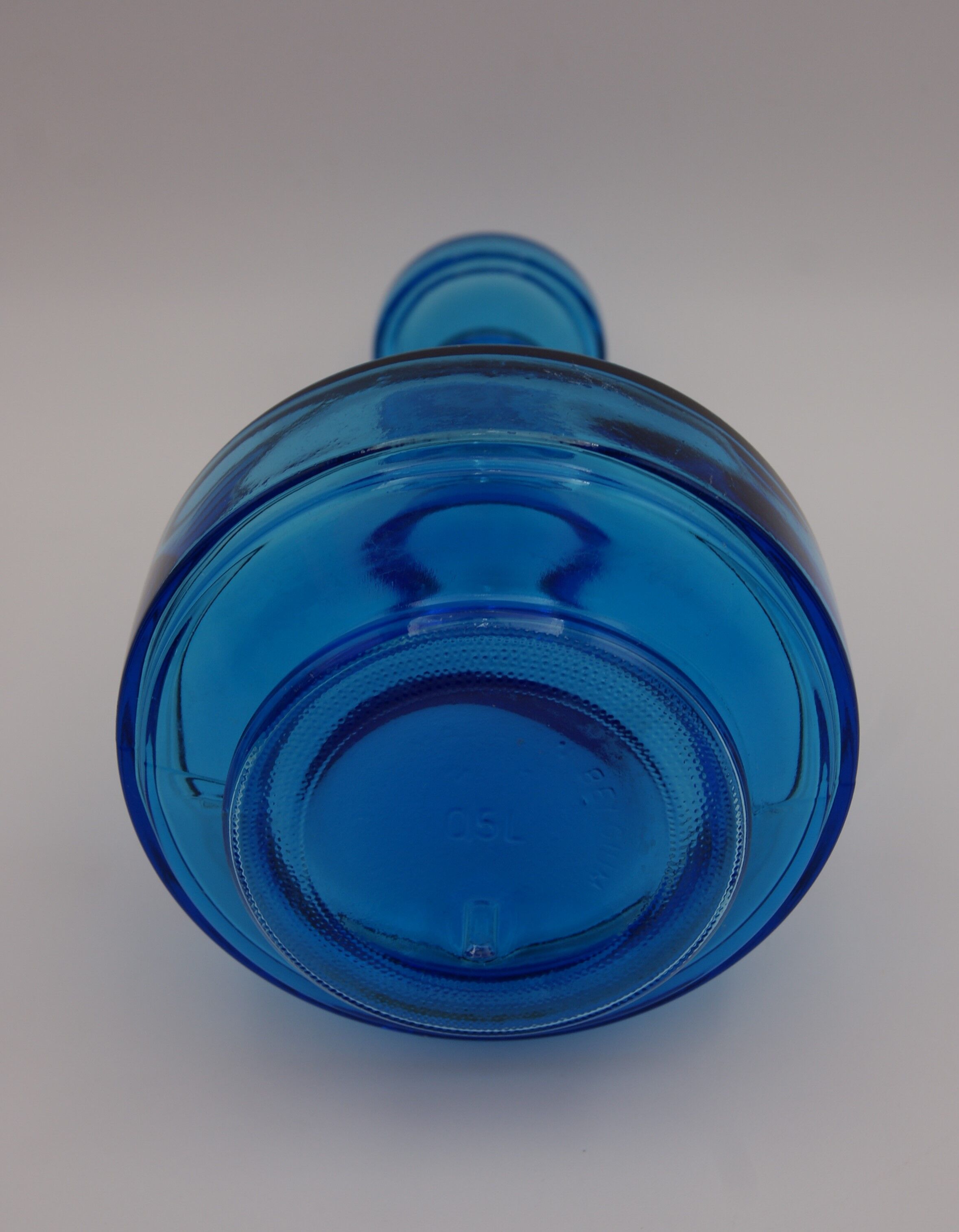 Vintage blue glass decanter