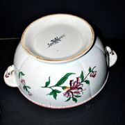 Antique hand-painted earthenware tureen from Vieux Strasbourg Sarreguemines