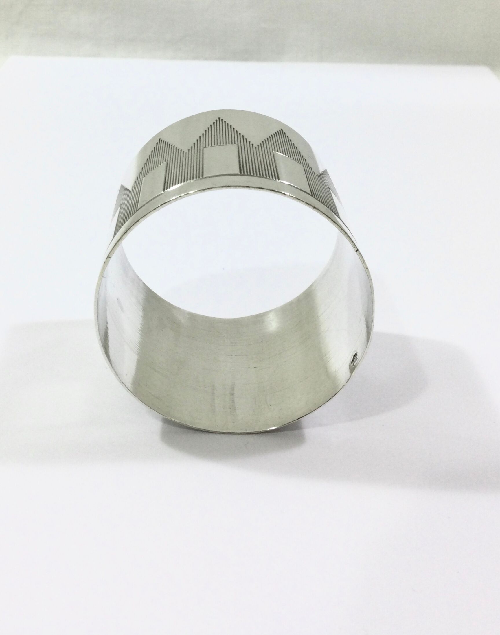 Art Deco silver towel ring