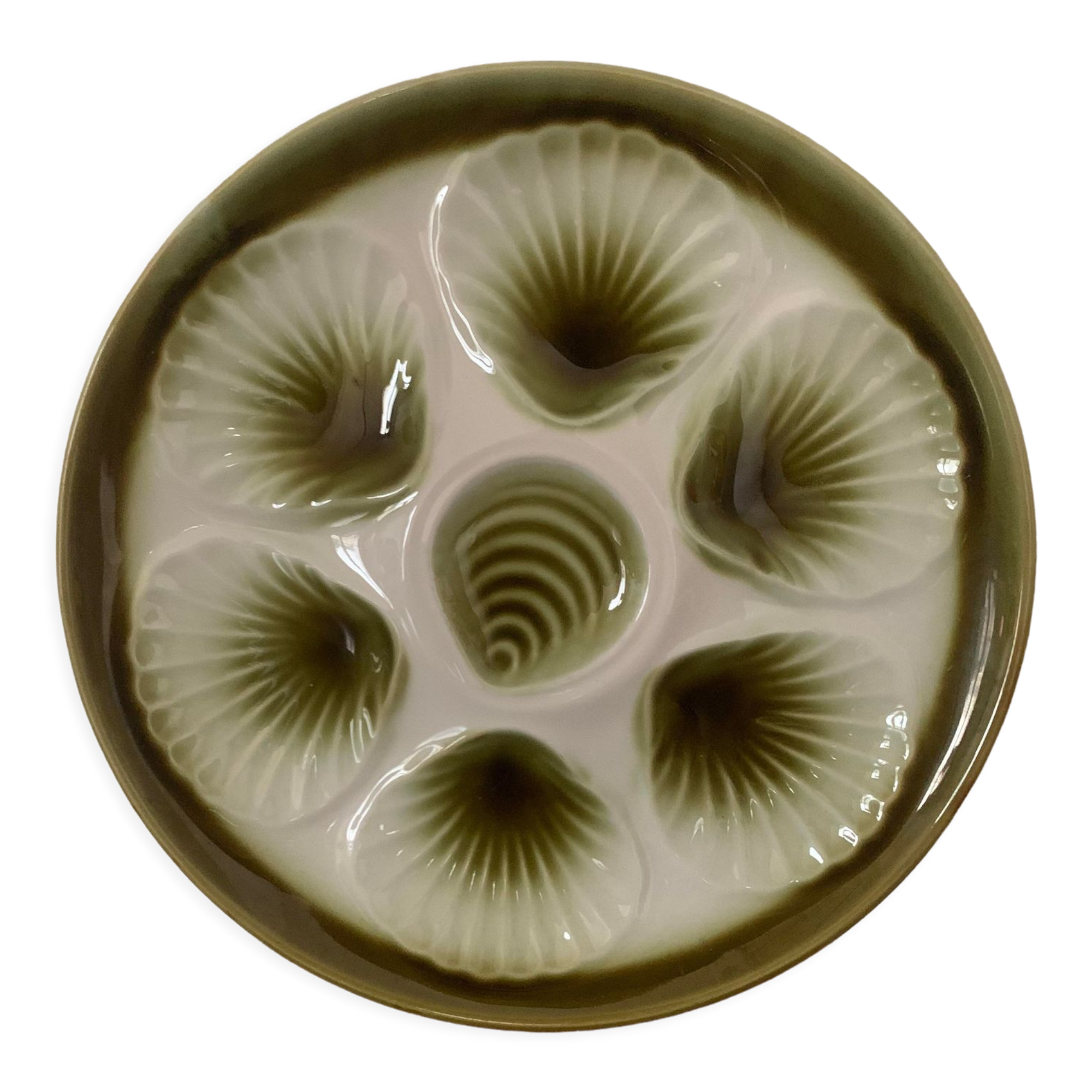 Set of 4 vintage oyster plates