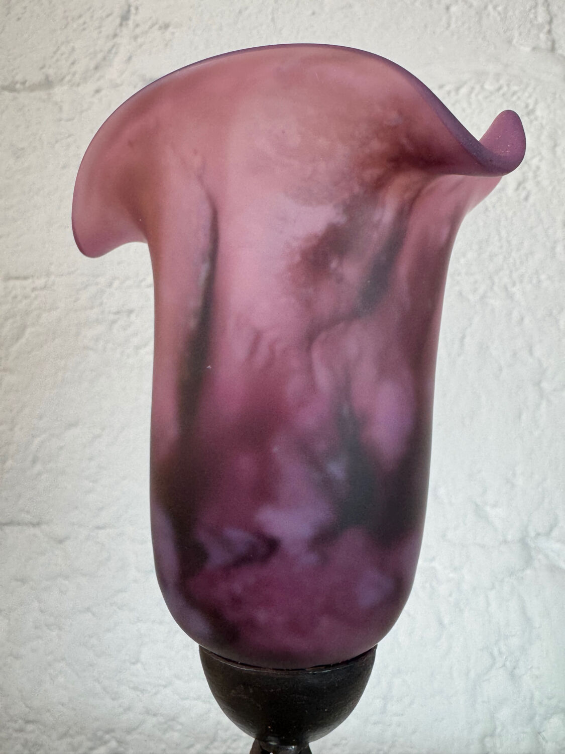 Lampe fer forgé tulipe Art Déco