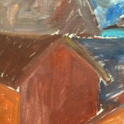 Swedish Oil on Canvas – “Bodar, Lofoten” by Vivianne Larsson – Vintage