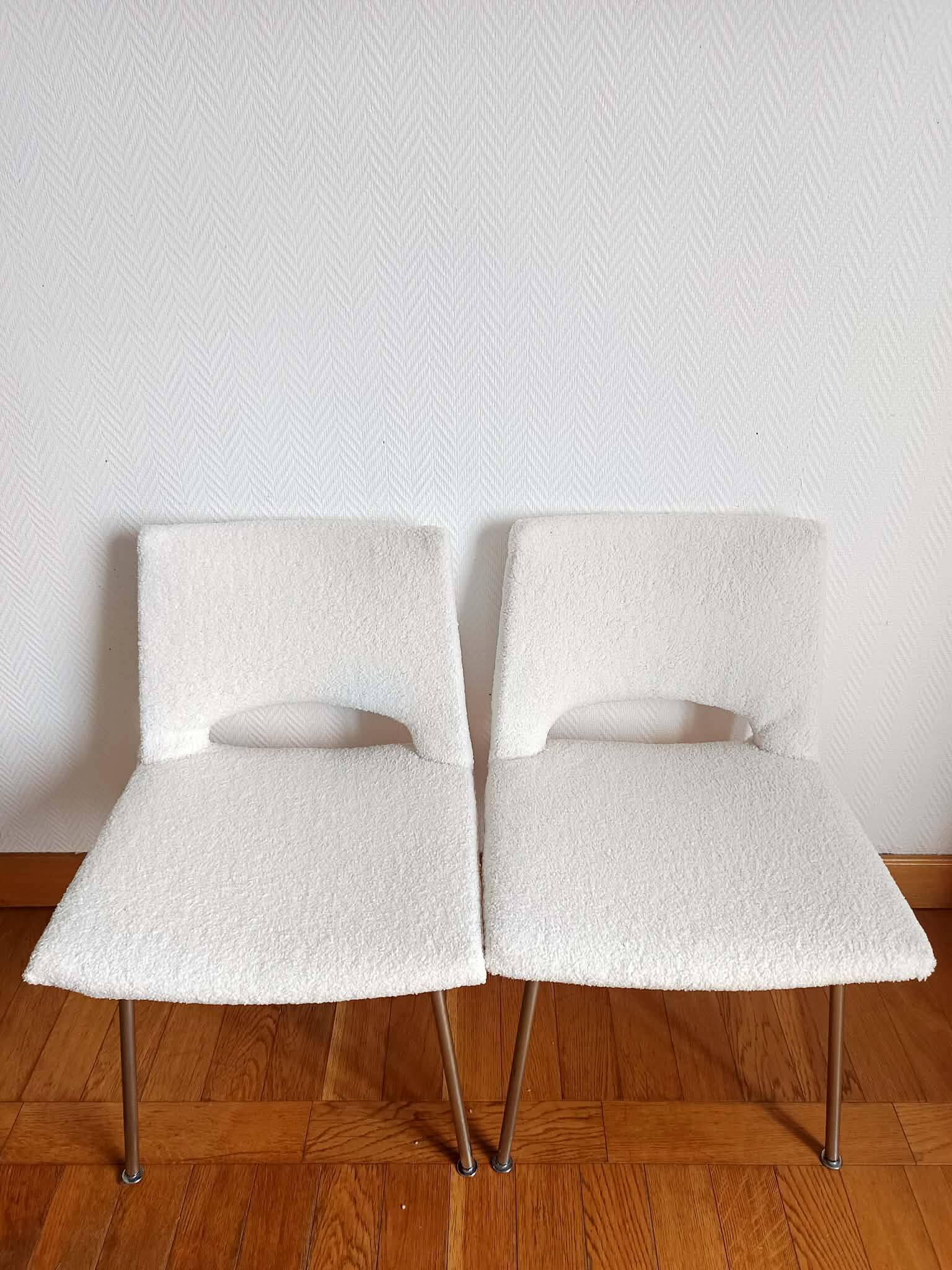 Paire de chaises bouclettes Georges Frydman 1960