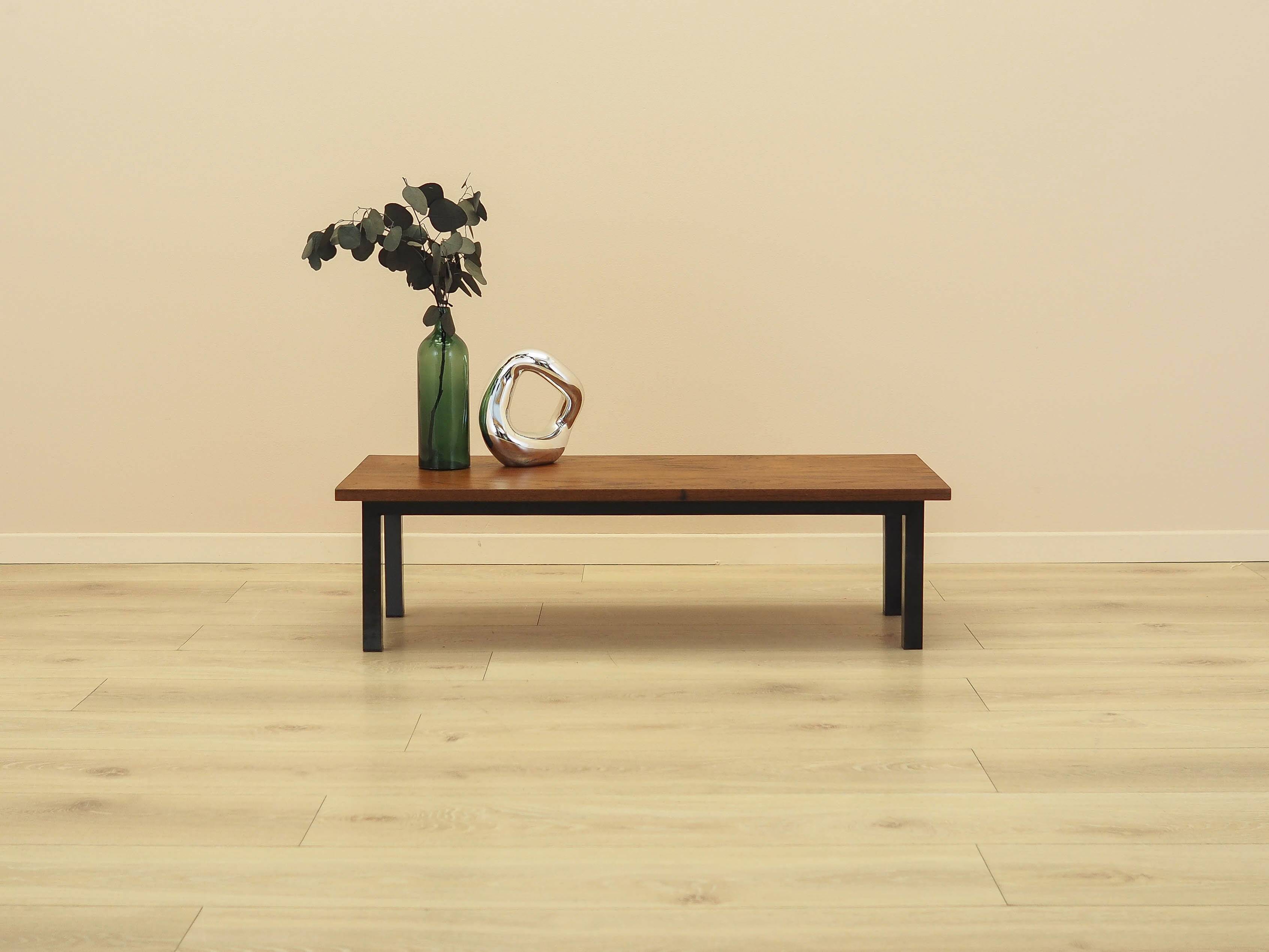 Danish teak coffee table with metal base, 1960s