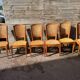 Six chaises Art Déco , années 60 hêtre et cannage