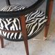 Art deco armchair with zebra tapestry