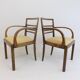 Set of 2 Art Deco chairs in birch burl
