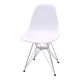 White DSR style Eames chair by Vitra with chrome Eiffel base.