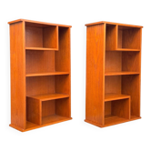 Two vintage asymmetrical storage units