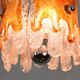 Murano Chandelier Amber and Clear Lava Mazzega Italian Mid Century 60s