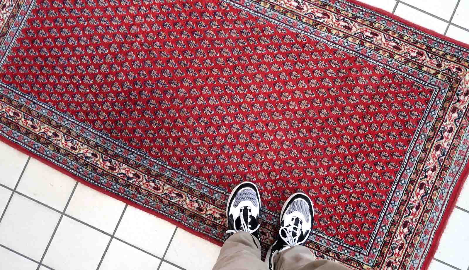 Vintage Indian carpet Seraband 100cm x 189cm 1970s