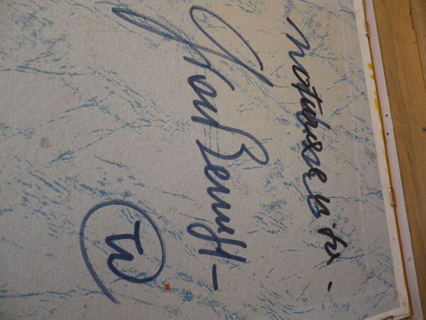 Tableau de Gian Berra avec autographe lettre signée au verso, peintre contemporain - italie