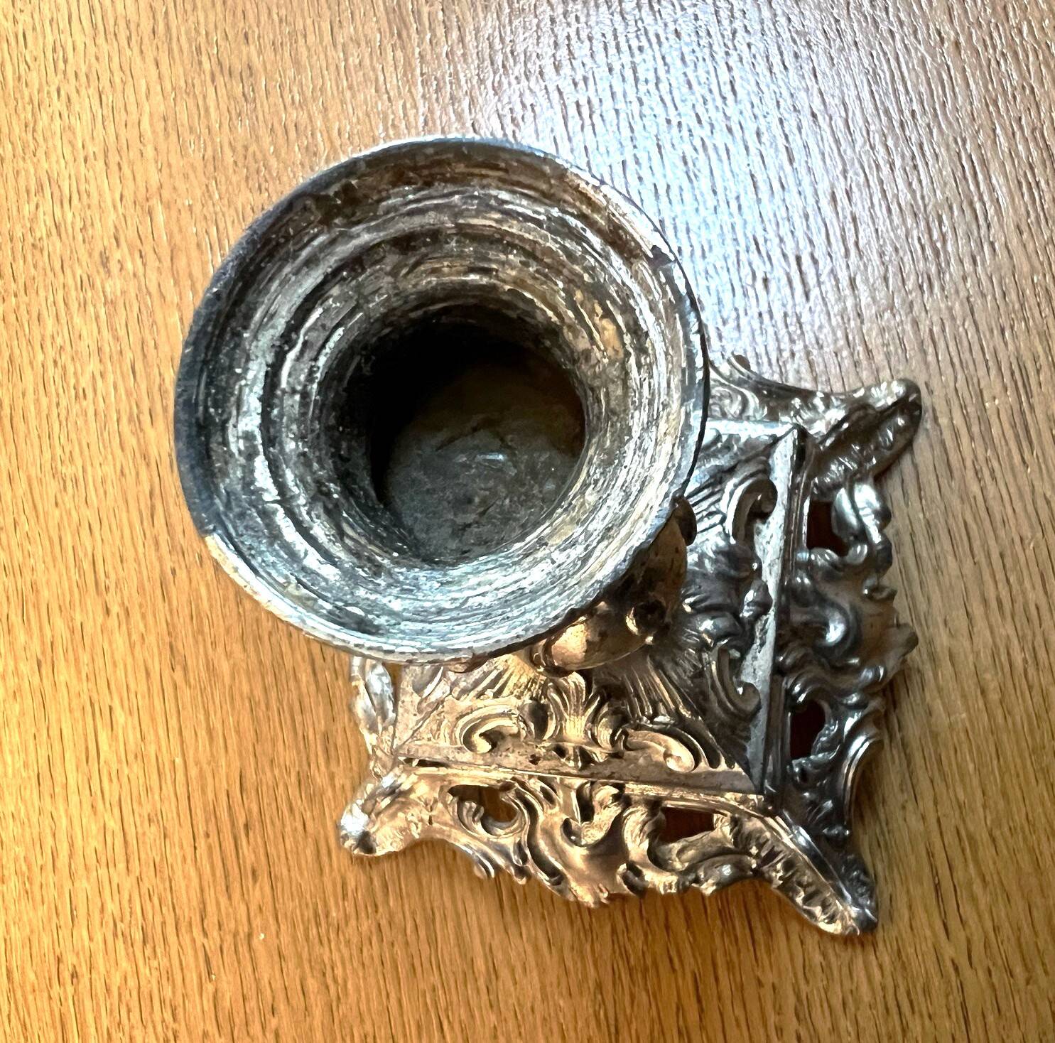 Numbered silver candlestick in Louis XV Rocaille style