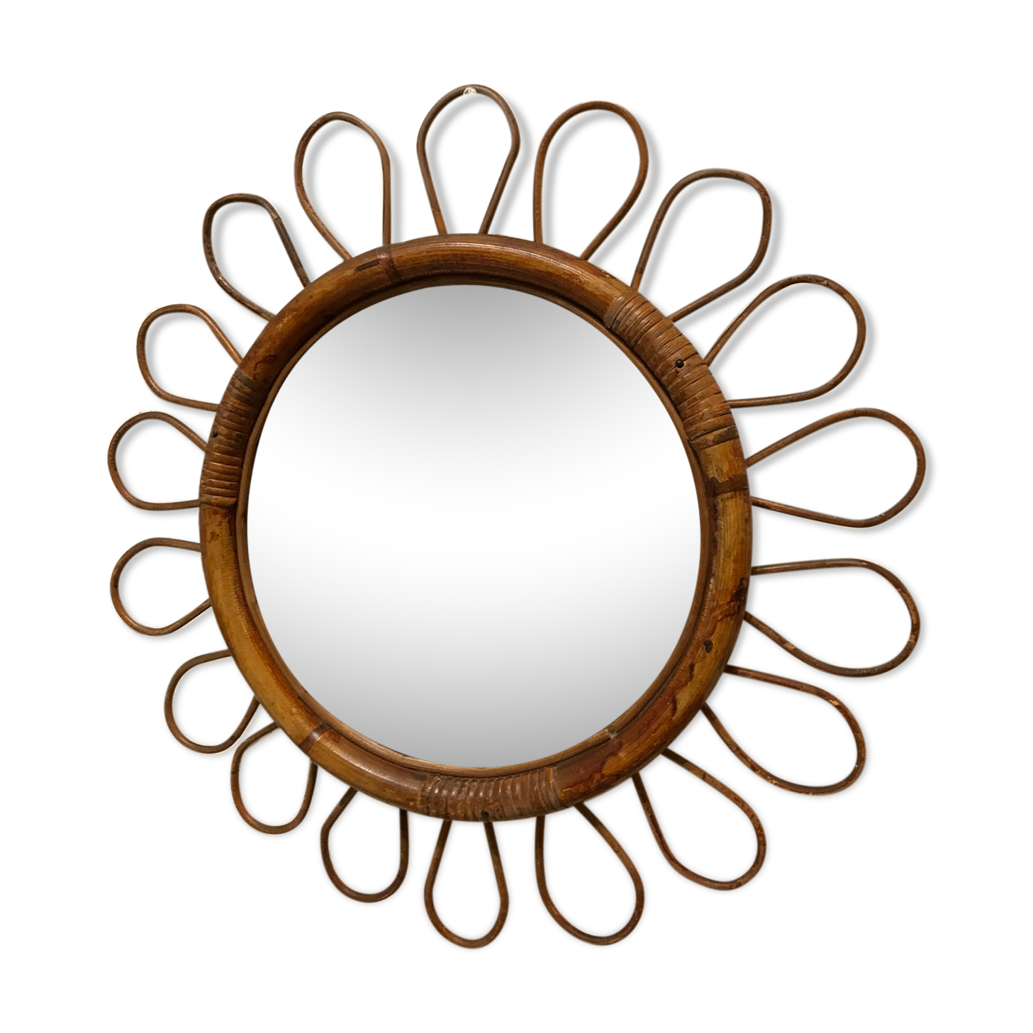 Rattan sun mirror